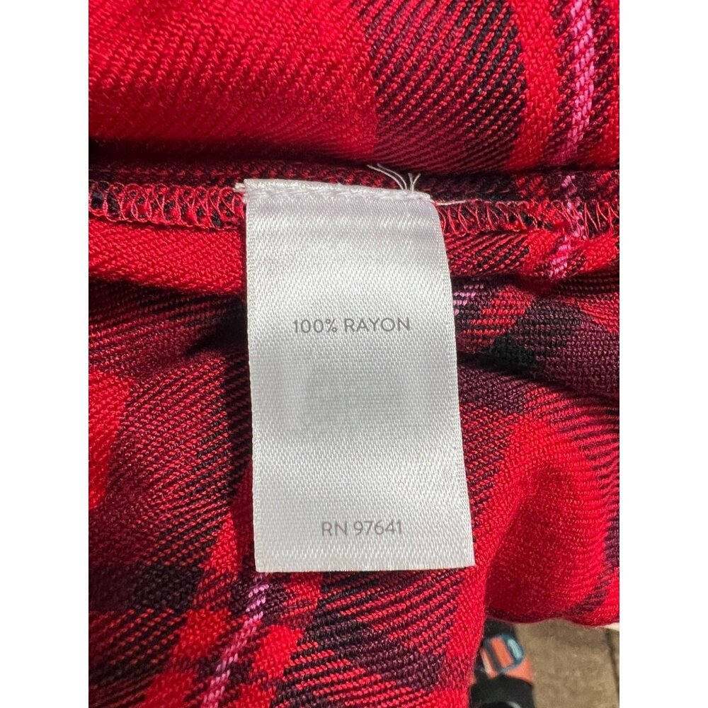 J. Jill  Button-Front Plaid Tunic Top Scarlet Red  Multi Size 2X NWT - Picture 5 of 6